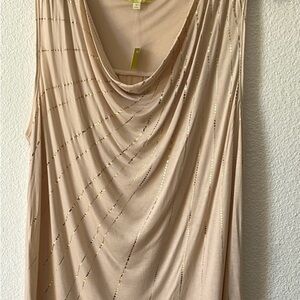 Beige Sleeveless Draped Top GIANNI BINI